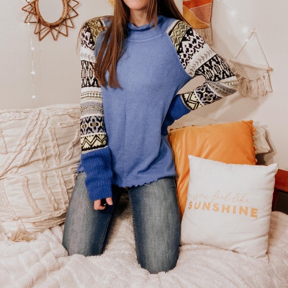 Free People Sweater Henley Top
